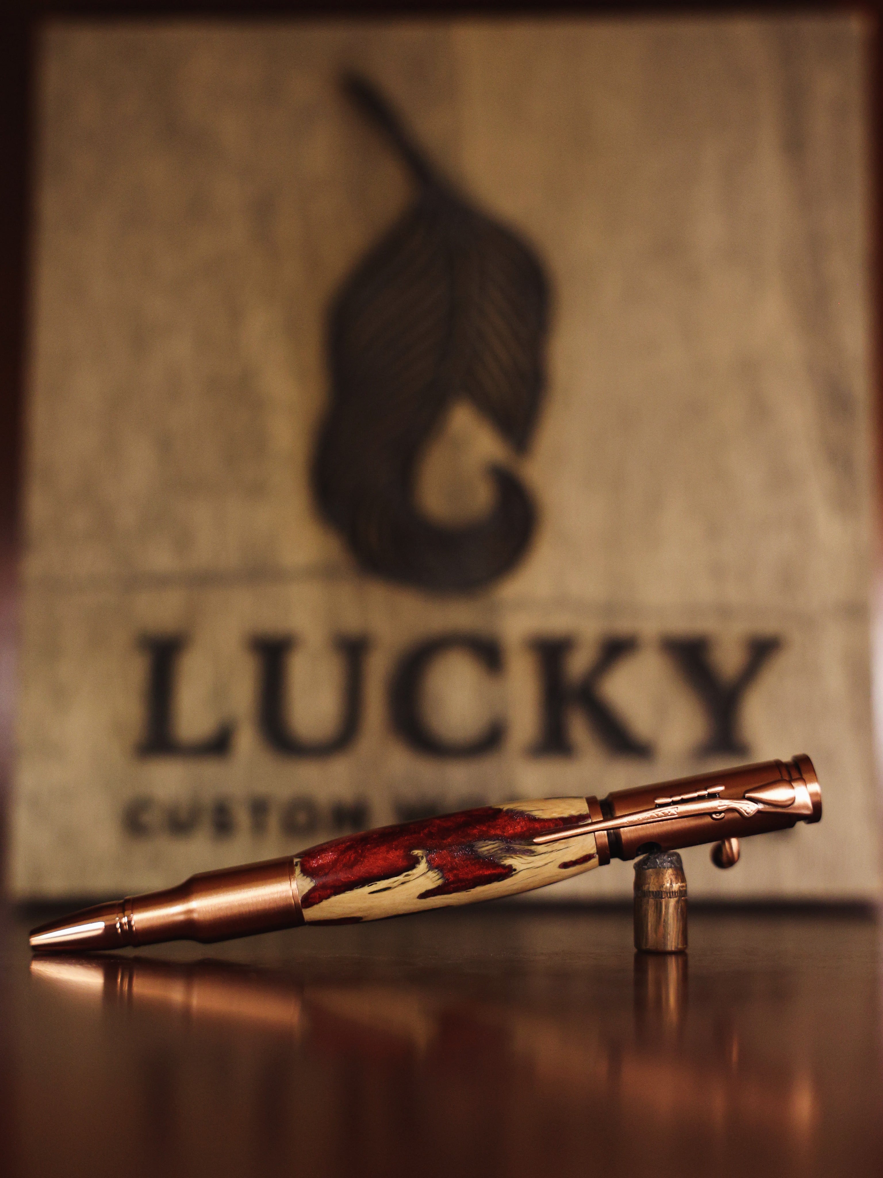 (ANTIQUE COPPER) BOLT ACTION - CHOLLA CACTUS WOOD BALLPOINT PEN