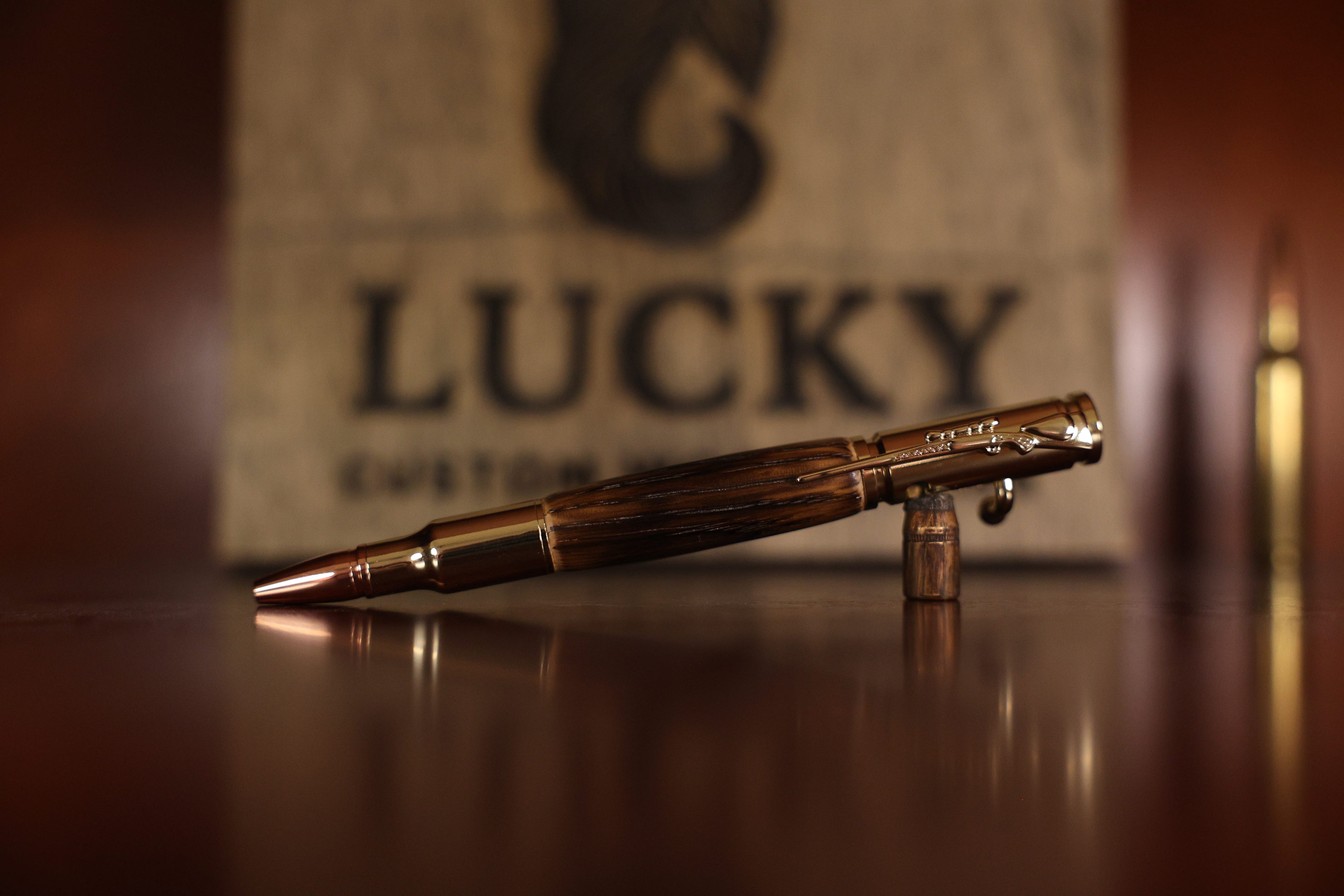 (GOLD) BOLT ACTION - WHISKY BARREL BALLPOINT PEN