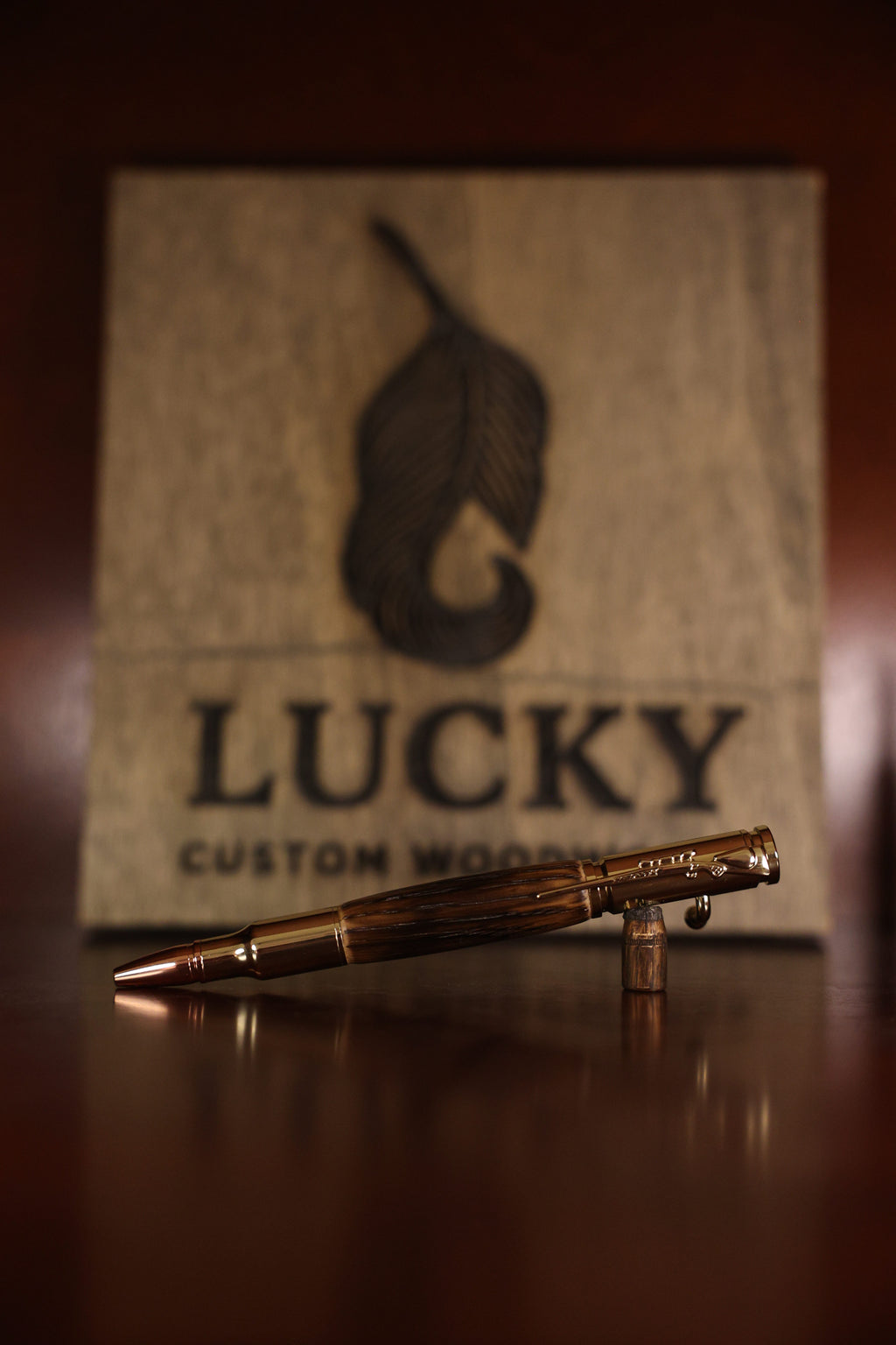 (GOLD) BOLT ACTION - WHISKY BARREL BALLPOINT PEN