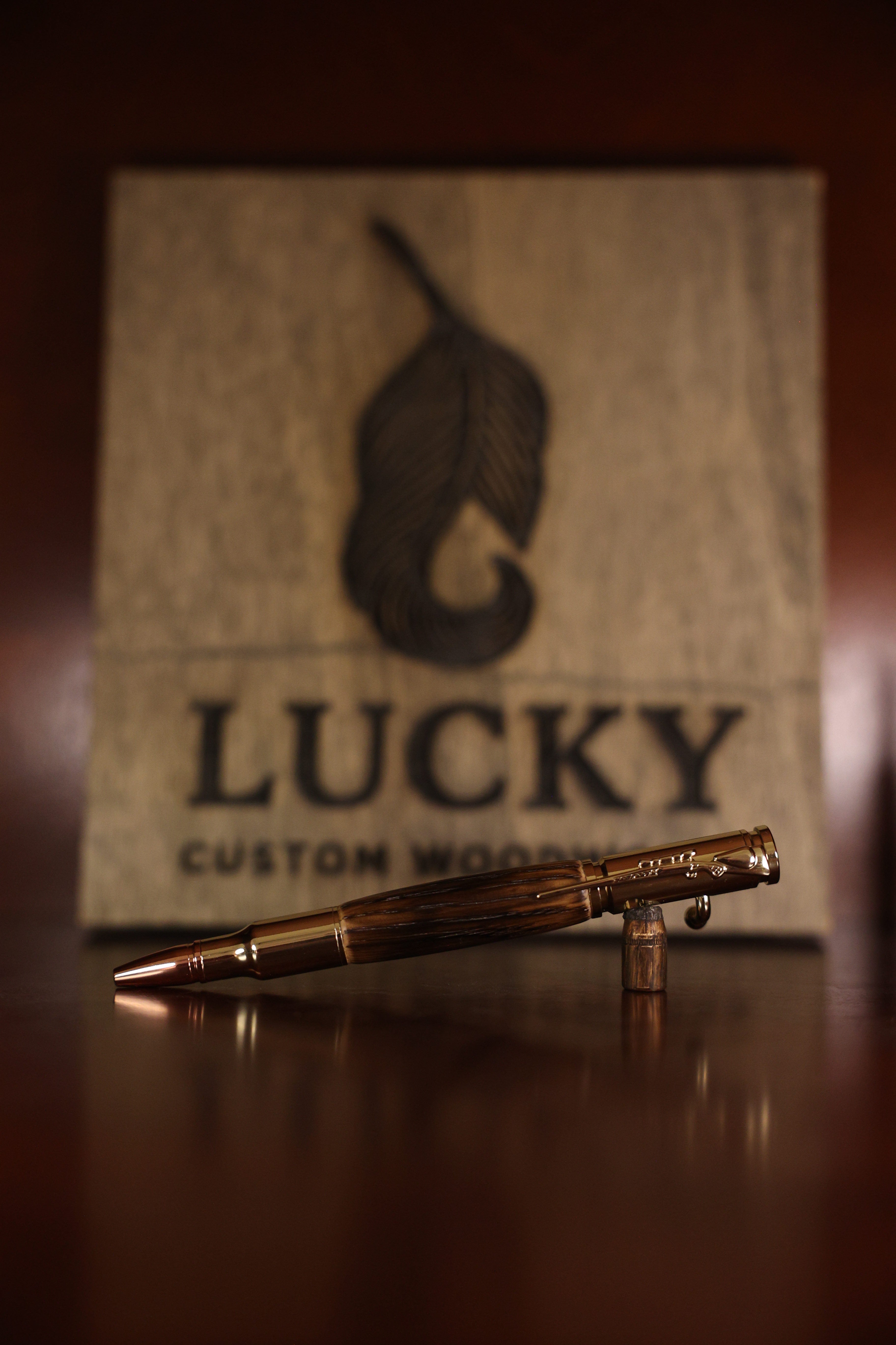 (GOLD) BOLT ACTION - WHISKY BARREL BALLPOINT PEN